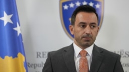 Kryetari i Kuvendit të Kosovës, Dimal Basha, gjatë një konference për media më 1 shtator 2025. 
