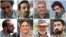 The jailed activists: (clockwise from top left): Niloufar Bayani, Abdolreza Kouhpayeh, Houman Jokar, Amirhossein Khaleghi Hamidi, Taher Ghadirian, Morad Tahbaz, Sepideh Kashan Doust, and Sam Rajabi