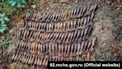 Мины, обнаруженные в районе поселка Сахарная Головка в Севастополе