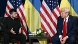 US President Donald Trump holds a bilateral meeting with Ukraine's President Volodymyr Zelensky on the sidelines of the United Nations General Assembly in New York City on September 23, 2025. (Photo by Brendan SMIALOWSKI / AFP)