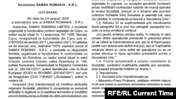 Acționariatul firmei Samax România SRL, societate care are dreptul de exploatare a rezervelor de aur de la Rovina, Munții Apuseni. Informațiile au fost publicate în Monitorul Oficial.