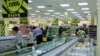 Armenia -- Shoppers in a food supermarket in Yerevan.