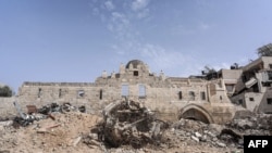Kështjella Barquq në Han Junis, në jug të Rripit të Gazës, pasi u rrënua gjatë luftës mes Izraelit dhe Hamasit, 22 prill.