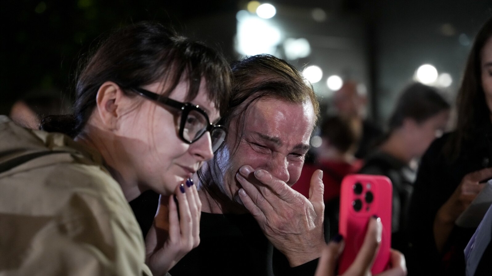 Lithuania - Over 50 political prisoners released as a result of U.S.–Belarus negotiations arrive at the U.S. Embassy in Vilnius, 11sep2025