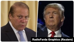 The office of Prime Minister Nawaz Sharif (left) said the Pakistani leader called Trump to congratulate him on his election victory.