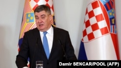 Hrvatski predsednik Zoran Milanović drži govor tokom inauguracione ceremonije za drugi mandat, 18. februar 2025.