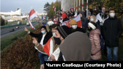 Ланцуг салідарнасьці ля ПВТ у Менску