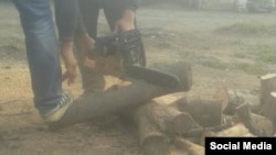 Заготовка дров на зиму в Ферганской области Узбекистана.