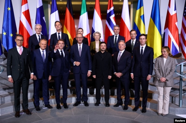 Зустріч європейських лідерів, президента України Володимира Зеленського і спецпосланців США щодо післявоєнних гарантій безпеки для України в Берліні, Німеччина, 15 грудня 2025 року