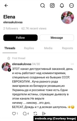 Яшчэ адзін такі профіль. Скрыншот