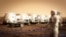 An illustration of what the proposed MarsOne colony would look like.