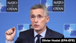 Jens Stoltenberg na press konferenciji 