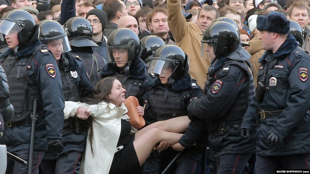 Задержания на акции протеста в Москве 26 марта
