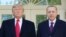U.S. President Donald Trump greets Turkey's President Recep Tayyip Erdogan (L) upon arrival outside the White House in Washington, DC on November 13, 2019. 
