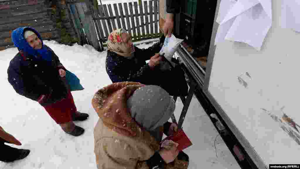 Shoppers can also buy any of several varieties of sausage, herring, frozen smelt, caramels, and chocolate.