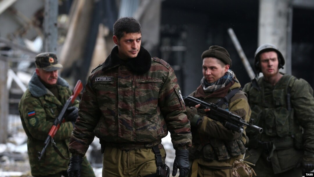 Один із ватажків угруповання «ДНР» Михайло Толстих («Гіві»). Окупований Донецьк, 4 березня 2015 року