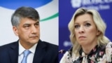 Alisher Qodirov (left), deputy head of Uzbekstan's lower house of parliament, and the spokeswoman of the Russian Foreign Ministry, Maria Zakharova (combo photo)