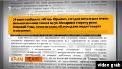 Скрин-шот приговора жительницы Херсона