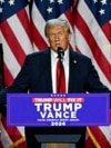 Former US President and Republican presidential candidate Donald Trump speaks during an election night event at the West Palm Beach Convention Center in West Palm Beach, Florida, on November 6, 2024.