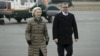 The president of the European Commission, Ursula von der Leyen (left) and Finnish Prime Minister Petteri Orpo walk attend a press briefing in eastern Finland on April 19. 