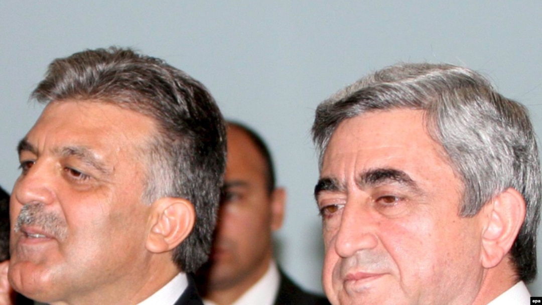Prezident Serj Sarkisyan türkiyəli həmkarı ilə Yerevanda, 6 sentyabr 2008 