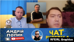 უკრაინელი ბლოგერი ანდრიი პოპიკი (მარცხნივ) და რომან დარსალია
