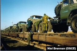 Tren încărcat cu muniție părăsește regiunea transnistreană a Moldovei cu destinația Rusia, la 16 decembrie 2002
