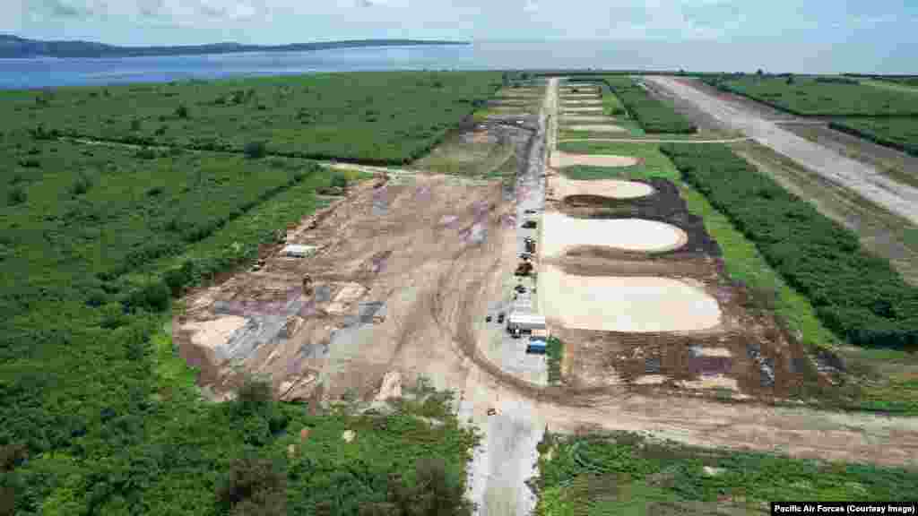 This photo, of reconstruction under way on Tinian Island, a US commonwealth in the western Pacific Ocean, was released by the US Air Force on September 30.The military says the current status of Tinian’s historic North Field airfield is “considered confidential information,” but two locals RFE/RL spoke to by telephone confirmed work is under way to rebuild the air base. “They’re still stripping the airfields,” one local hotelier on the small Pacific island said on November 6.