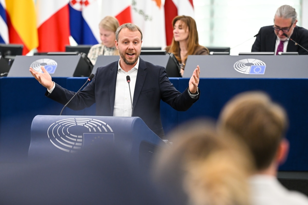 German Green MEP Daniel Freund, a member of the European Parliament's Committee on Budgetary Control. Strasbourg, France, May 19, 2026.
