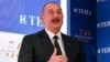 Italy - Azerbaijan's President Ilham Aliyev addresses a forum in Cernobbio, northern Italy, on September 6, 2024.