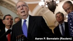 Senate Majority Leader Mitch McConnell is the author of the bill, which opposes a precipitous withdrawal" of U.S. troops from Syria and Afghanistan.