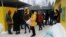 RUSSIA -- Relatives and friends of jailed protesters wait to transfer food and warm clothes at the deportation center Sakharovo, February 3, 2021