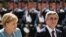 Germany -- Chancellor Angela Merkel and Armenian President Serzh Sarkisian inspect a military honor guard in Berlin, 22Jun2010