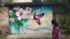 Kazakhstan – An artist Veniamin Shulgin is painting mural during coronavirus pandemic. Shymkent, August 31, 2020.