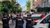 Жандармерия препречва пътя на протестиращи към сградата на Европейската комисия на ул. "Георги Раковски" в София, 26 юни 2025 г.