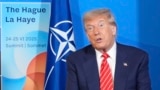 Президент США Дональд Трамп спілкується з журналістами на саміті НАТО в Гаазі 