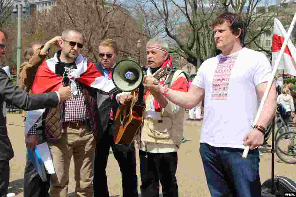 USA - the protest supporting Belarus opposition in Washington DC near the White House