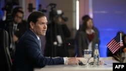 US Secretary of State Marco Rubio speaks on the sidelines of the Association of Southeast Asian Nations Foreign Ministers' Meeting in Manila on July 22. 