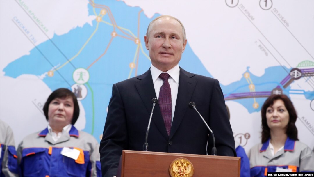 Владимир Путин на церемонии запуска Балаклавской и Таврической теплоэлектростанций, Севастополь, 18 марта 2019 года
