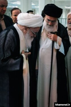 صافی گلپایگانی در دیدار با رهبر جمهوری اسلامی