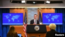 U.S. State Department Spokesperson Ned Price speaks during a press briefing in Washington, D.C., U.S. January 31, 2022.