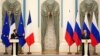 Russia - Russian President Vladimir Putin and French President Emmanuel Macron attend a joint press conference, in Moscow, February 7, 2022. 