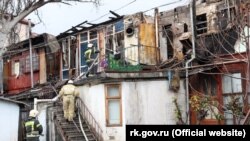 Пожар в доме по улице Киевской, 36 в Ялте, 10 января 2022 года