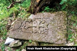 A khachkar in the recaptured Lachin District of Azerbaijan.