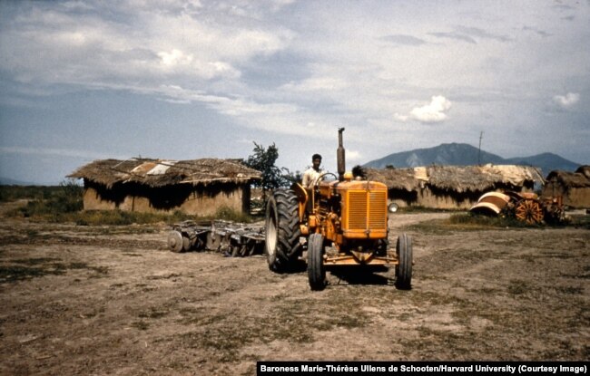 A farmer driving a tractor in a village near Gonbad-e Kavus in northern Iran.