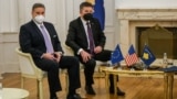 Kosovo: Gabriel Escobar and Miroslav Lajcak during a meeting with president of Kosovo, Vjosa Osmani. Pristina, 31 January 2022