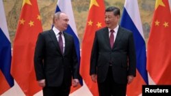 Рускиот претседател Владимир Путин и кинескиот претседател Си Џинпинг, Пекинг, 4 февруари 2022.