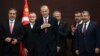 رجب طیب اردوغان در مراسم تحلیف در کنار برخی اعضای کابینه جدید
