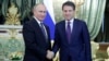 Russian President Vladimir Putin (left) meets with Italian Prime Minister Giuseppe Conte in Moscow on October 24.