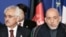 Аз рост -- президенти Афғонистон Ҳомид Карзай ва вазири умури хориҷии ӯ Рангин Додфар Спанта дар конфаронси Порис, 12 июни соли 2008.